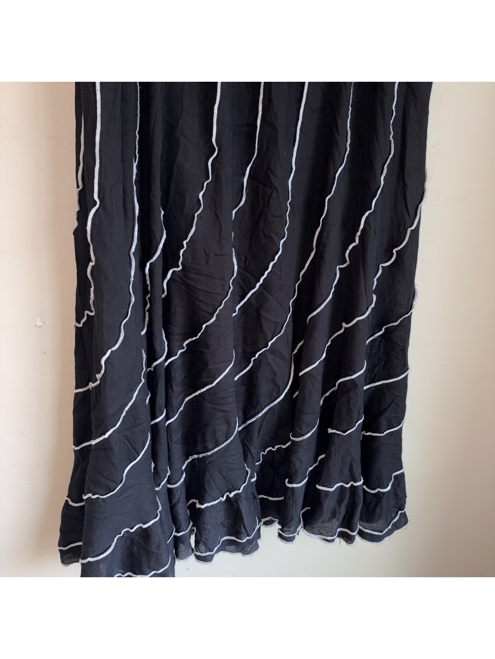 Soft Surroundings Women's Plus Size 1X Black White Stitch Maxi Skirt Boho Long - Picture 4 of 6